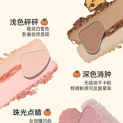 RMT Romantic Beauty Eye Shadow Silkworm Palette - Four Colors Matte Contouring & Brightening Eyeshadow Palette