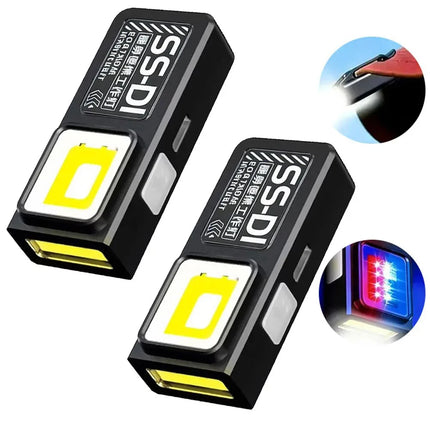 Mini COB LED Flashlight USB C Rechargeable Powerful Work Light with Clip Magnet Waterproof EDC Camping Walking Pocket Lamp