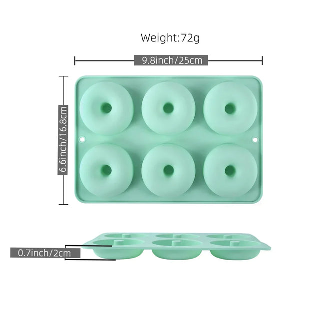 6 Hole Silicone Donut Mold Cake Mold Non Stick Bagel Pan Pastry Chocolate Muffins Donuts Heat Resistant Kitchen Accessories Tool