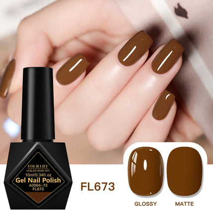 10ml Coffee Brown Gel Nail Polish HEMA TPO FREE Semi Permanent Soak Off UV Gel Varnish Nail Art Decoration Design Nail Supplies