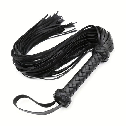 Long Black Genuine Leather Leather Whip for Horse Riding Soft Crop for Equestrian Floggers for Cosplay Costume Stick To Train