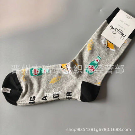 High Quality Fashionable Men's Mid-Calf Cotton Socks HappySocks New Arrival Suitable for All Seasons Swedish Design