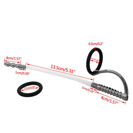 Male Stainless Steel Urethral Plug Penis Catheter Stretching Dilator Plug 9Inch