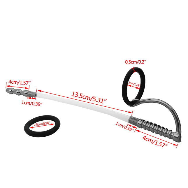 Male Stainless Steel Urethral Plug Penis Catheter Stretching Dilator Plug 9Inch