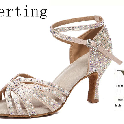 Juerting new Heels Modern Jazz Salsa soft soled women's adult Latin Chacha Rumba Bachata dance shoes