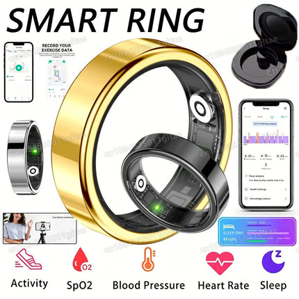 R10 Smart Ring with Charging Case for Men Women, Health and Sleep Monitor, 5ATM Waterproof, Multi-sport Mode, Smartring 2026 New