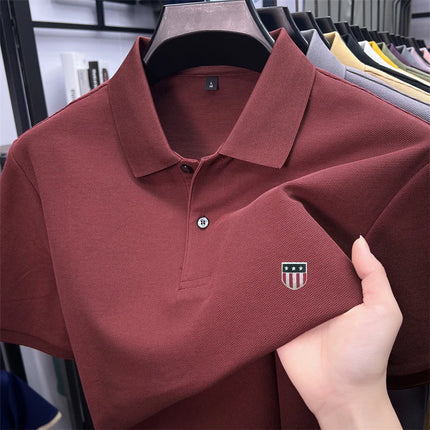 men's summer luxury brand cotton 100% polo shirt lapel printing short sleeves t-shirt business leisure ventilate men's clothing