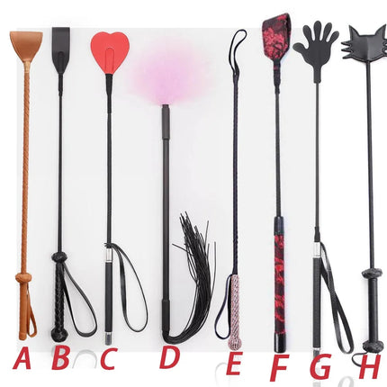 PU/Real Leather Flirting Whip BDSM Bondage Fetish Flogger Straight Long Whip Horse Riding Spanking Sex Toys for Couples Women