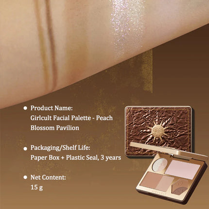 Girlcult Face Palette 01 Rosewood,All-in-One Makeup Palette,Smooth Powder Texture,Highly Pigmented,Natural Nude Makeup Effect