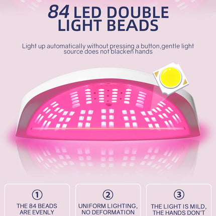 380W UV LED Lamp for Nail  84 LEDs Nail Dryer with Auto Sensor Quick-drying Manicure Lamp for Curing Nail Polish Nail Art Tools