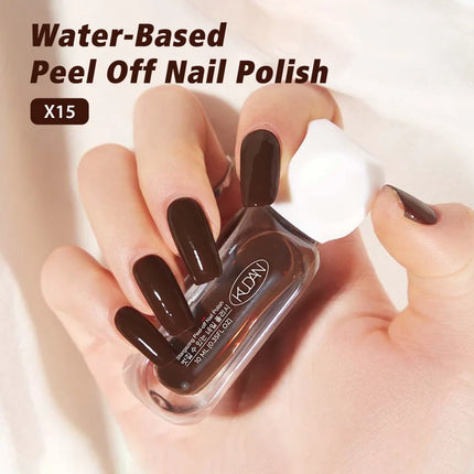 2pcs/set 10ml Water-Based Peel-Off Nail Polish Kit Red Pink Long Lasting Quick Drying No Lamp Needed Nail Art Nail Supplies