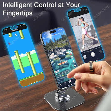 New Smart Ring Touch Screen Health Manager Heart Rate/Blood Oxygen Monitor Wireless Charging IP68 5ATM Waterproof for Universal