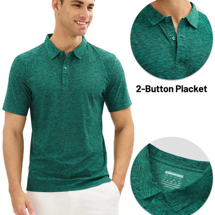 TACVASEN Mens Summer Casual Polo Lightweight Dry Fit Golf Shirts Moisture Wicking Sports Polo Shirt Workout Tees Work Shirts