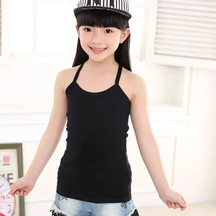 Children's Vests T-shirts Summer Boys Girls Cotton Sports Tops Waistcoat Solid Color Casual Kids Vest
