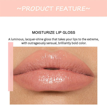 12 Colors Mirror Pearl Lip Gloss Long-lasting Moisturizing Shine Glitter Lip Glaze Waterproof Glass Liquid Lipstick Women Makeup