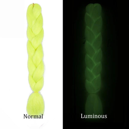 24inch Synthetic Christmas Braiding Hair Colored Braids Extensions Glowing Braiding Hair Shining Fluorescent Light in Darkness