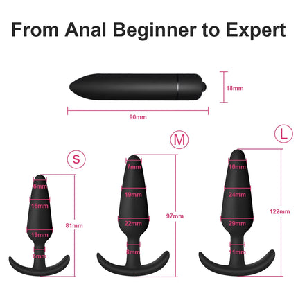Anal Plug Dildo for Women Bullet Vibrator Sex toys for Men Prostate Massager Safe Silicone 3 Sizes Butt Plugs Adult Supplies