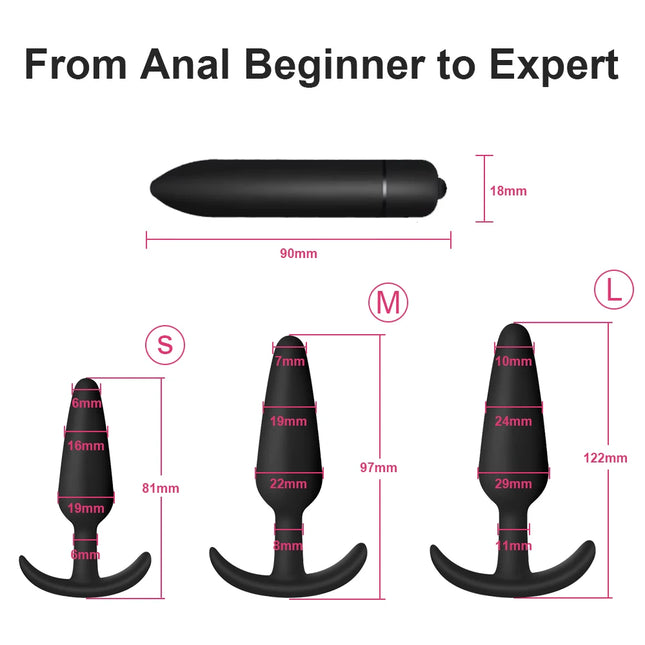 Anal Plug Dildo for Women Bullet Vibrator Sex toys for Men Prostate Massager Safe Silicone 3 Sizes Butt Plugs Adult Supplies