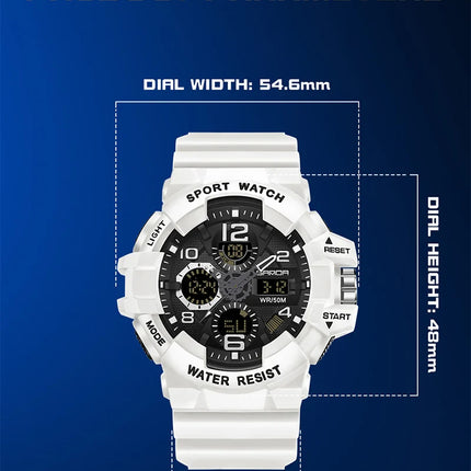 SANDA LED Digital Men Watch G Style Military Sports Electronic Double Display Date waterproof Quartz Watch Relogio Masculino