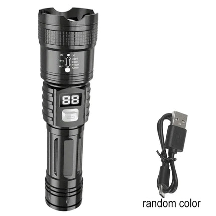 100000LM Super Bright Led Flashlights Rechargeable LED Torch Long Range Tactical Lamp for Outdoor Waterproof Camping Lantern