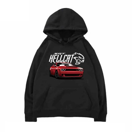 RT American Big V8 Muscle Car Challenger Fashion Outdoor Hoodie Men's and Women's Autumn/Winter Loose Casual Top
