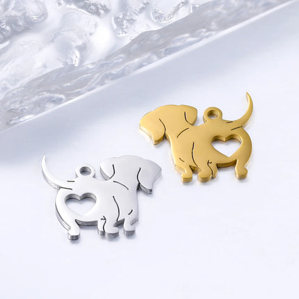 20pcs/lot 14*17mm Stainless Steel Lovely King Charles Hound Dog Charms Family Tewelry Pendants DIY Necklace Jewelry Making
