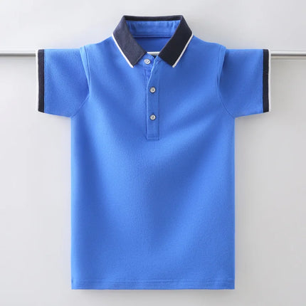 Children Summer Boys Polo Shirt Cotton Fashion Teen Kids Short Sleeve Tops for School Boys 5-14 Years Clothes