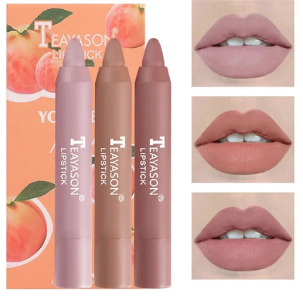 3pcs/set Velvet Matte Lipsticks Set Long Lasting Waterproof Sexy Red Nude Lip Stick Tint Pen Natural Makeup Beauty Cosmetic