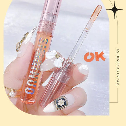 Four pack lip gloss set box, water gloss jelly lip gloss, moisturizing glass lips, not easy to stick to cup