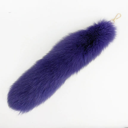natural fox fur tail keychain furry 2024 chic y2k  beautiful accessory length 40 cm Car Keychains For Women