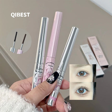 QIBEST 4D Silk Fibre Mascara Curling Thick Ultra-fine Brush Eyelash Extension Black Brown Waterproof Mascara Women Eye Cosmetics