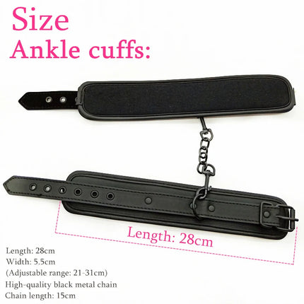 No Vibrators For Women Erotic Handcuffs Ankle Cuffs Collar BDSM Bondage Restraints Slave Sex Toys For Couple Women Adult Games