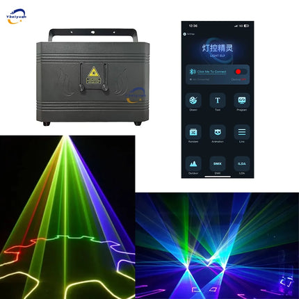Ybeiyuan 3W 4W 5W 6W RGB Animation Laser Scanner Projector Stage Light DJ Disco Bar Club Party Wedding Christmas Effect Light