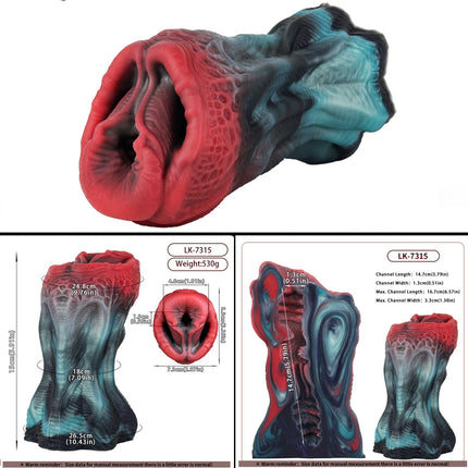 ELKKOST Red Fantasy Silicone Realistic Vaginal Stroker Male Masturbator Pocket Pussy Reusable Onahole Sex Toys For Men