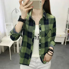 Green Plaid shirt / S
