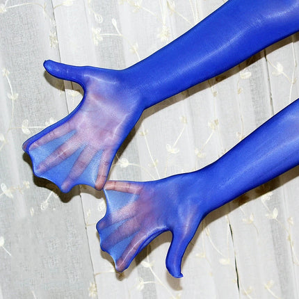 Sexy Glossy Thin Transparent Long Gloves Seamless Stockings High Elastic Solid Women Men Erotic Items Lace Oil Mittens