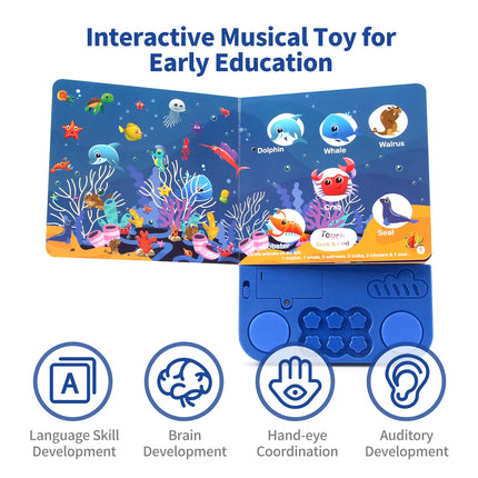 Kids Electronic Audio Books  Animals Cognitive Books with Melody & Lights Drum Sounds Interactive Pre-school Educational Toys