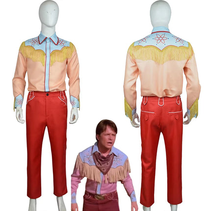 Hot Movie Back To Future Marty Cosplay Costume Adult Halloween Carnival Party Stage Outfits Vintage Shirt Pants Uniform For Men