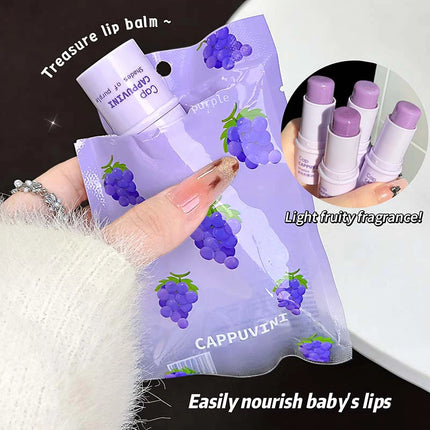 Cappuvini Grape Lip Balm Solid Color Moisturizing Hydrating Students Affordable Lip Care Autumn and Winter Anti-Cracking Essential