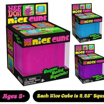Schylling Needoh Nice Cube -Stress Relief Squishy Toy, Sensory Toy,  Cube Squeeze Ball, Vent Toy, Kids Gift, Red Purple Blue, Sn