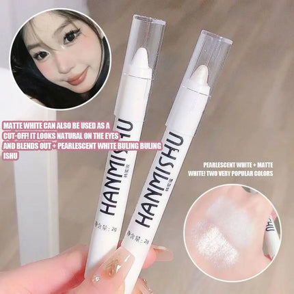 Shimmering Highlight Stick Pearlescent Matte Eyeshadow Silkworm Stick White Pen Glitter Silver Highlighter Pen Eyeliner Lyi A5V5