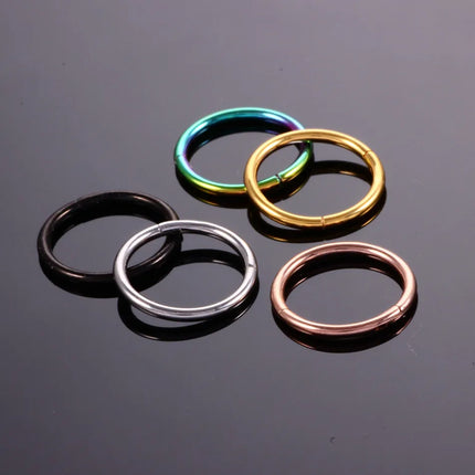 1PC Hinged Segment Nose Hoop Rings Women Surgical Steel Nose Rings Septum Clicker Ring Ear Daith Hoop Earring Piercing Jewelry