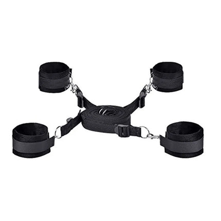 Sex Strap System Flirt Tickler Eye Blinder Bondage Gear Set Couple BDSM Bed Restraint Sex Toy Kit Adult SM Slave Sex Games Toys