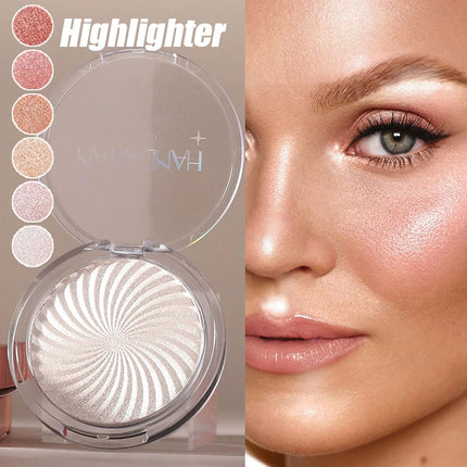 6Colors Face Brightening Highlighter Palette Monochrome Pearlescent Fine Glitter White Champagne Waterproof High Gloss Highlight
