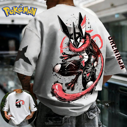 Pokémon Greninja Trendy Cool Print Short-sleeved T-shirt Harajuku Street Style Summer New Men's  Women's Tops Parent-child Tops