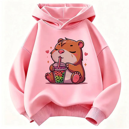 Capybara Funny Design  Children's Hoodie Sweatshirt Cute Harajuku Hoody for Boys Girls Spring Casual Hoodies