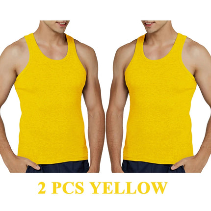 Tank Tops Men 100% Cotton Solid Vest Male Breathable Sleeveless Tops Slim Casual Gym Running Comfortable Undershirt Mens Gift