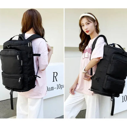 Women Large Travel Backpacks Waterproof Stylish Casual Daypack Bags with Luggage Strap Backpack Ladies Sports Yoga Luggage Bags