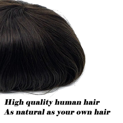 Toupee Men Capillary Prosthesis Wig Man 0.06mm Full Skin Real Human Hair Short Wigs Hair Piece Prosthetic Hair Male System Unit