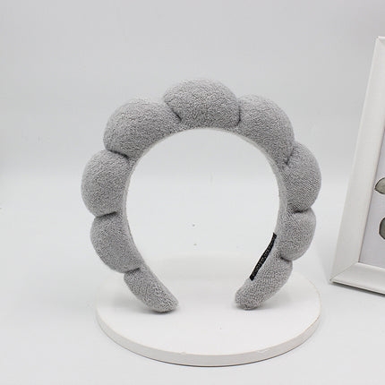 Women Girls Sponge Co Spa Makeup Bubble Terry Cloth Headband Puffy Retro Hair Bands Soft Hairband Headwear